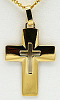 Gouden kruis ketting  hanger  geel en wit goud