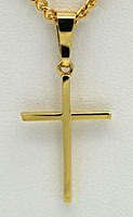 Gouden kruis ketting hanger glad strak model