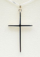 Zilveren kettinghanger kruis strak model 3.8 cm.
