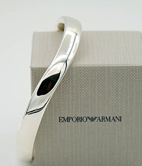 EMPORIO ARMANI DESIGN COLLECTIE ZILVER    zilveren armband "bangle"