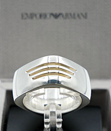 EMPORIO ARMANI ZILVER DESIGN COLLECTIE ring met Armani logo