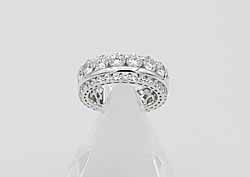 DIAMONFIRE  zilveren ring 3  aan elkaar met zirkonia no.814.0001