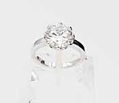 DIAMONFIRE zilveren solitair  ring met 1 grote  zirkonia.  814.0086.