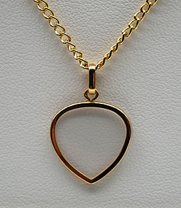 Gouden ketting hanger hartje  contourmodel