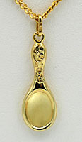Gouden ketting  hangertje handspiegel 2 zijdig