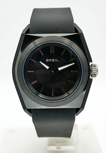 Breil horloge  zwart keramiek  horloge met zwarte  rubber band. TW 0817 Essence Time
