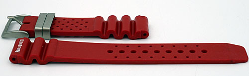 Horlogeband rubber/ siliconen donker rood 18 mm. Paolo Veneto