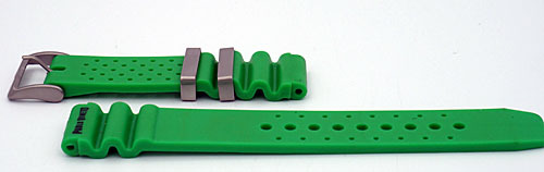 Horlogeband rubber/ siliconen groen 20 mm. Paolo Veneto