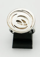 Zilveren ring modern  mat/ glimmend rond model "vann"