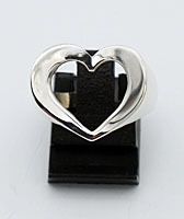 Zilveren design  ring HART contour  model "hjerte"