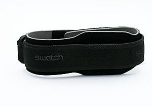 Swatch horlogebandje klittenband zwart 24 cm.