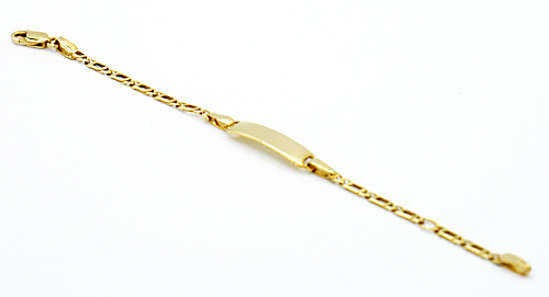 Gouden kinder/ baby armbandje met plaatje 10-11 cm.